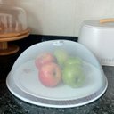 Ver imagem 2 de Kit 2 Telas Protetora para Alimentos Redonda de Metal Vazada Protetor Fruteira contra Insetos 35x13c