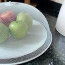 Ver imagem 4 de Kit 2 Telas Protetora para Alimentos Redonda de Metal Vazada Protetor Fruteira contra Insetos 35x13c