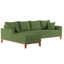 Ver imagem 3 de Sofá 4 Lugares Beny com Chaise Esquerdo Linho Verde Oliva