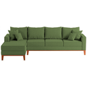 Ver imagem 2 de Sofá 4 Lugares Beny com Chaise Esquerdo Linho Verde Oliva