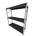 Ver imagem 1 de Mini Porta Pallet 200 Kg por Nivel Inicial com 3 Niveis Preto com Mdf Preto
