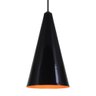 Pendente Cone Luminária Lustre Preto Brilhante C/ Laranja - 3
