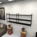 Ver imagem 1 de Estante Estilo Industrial Sala Aço Cor Preto 180x30x68cm Modelo Ind32