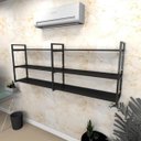 Ver imagem 1 de Estante industrial escritório aço cor preto 180x30x68cm (C)x(L)x(A) modelo ind32