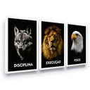 Ver imagem 1 de Decoração Escritório Quadros Leão Lobo Águia Moldura