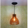 Lustre pendente em MDF 22X22 encerado E-27 - 2