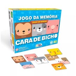Jogo Da Memoria Cara de Bicho C/40 Pcs em Mad Cx - 1