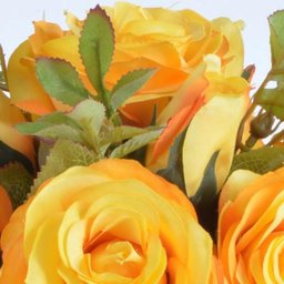 Arranjo de Rosas Artificiais Amarelas em Vaso de Vidro Bia - 3