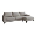 Ver imagem 1 de Sofá 3 Lugares 270cm com Chaise e Pés Metálicos Multimóveis Cr45343 Bege