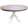 Mesa de Jantar Redonda 140Cm Base Branco Provençal Tampo Imbuia - 1