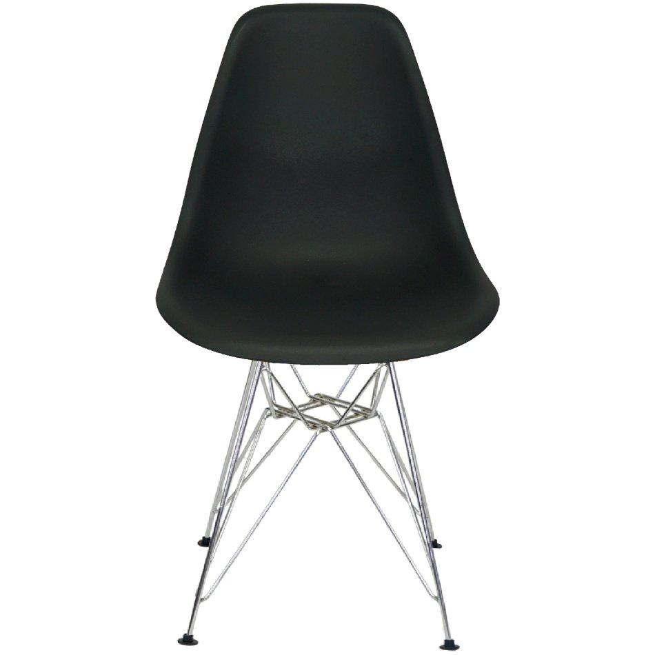 Kit 4 Cadeiras Charles Eames Eiffel Base Metal Cromado Preta - 3