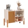 Aparador Armario Buffet Cozinha Balção Compacto Multiuso com Porta Organizador - Off White/cedro - 2
