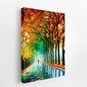 Praça Árvores Abstrato Colorido Quadro Canvas 60x40cm - 2