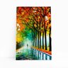Praça Árvores Abstrato Colorido Quadro Canvas 60x40cm - 1