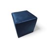 Mini Puff Banqueta Quadrado Cubo Decorativo Courino e Suede Azul Marinho Suede - 1