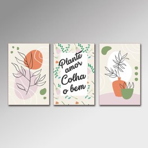 Placa Decorativa - Plante Amor, Colha o Bem Arte Destaque 20 X 30 Cm