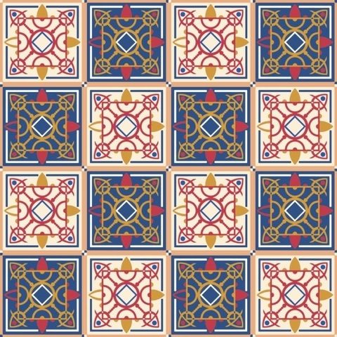 Kit com 2 Adesivos Azulejo Português - 2 Desenhos - Modelo D