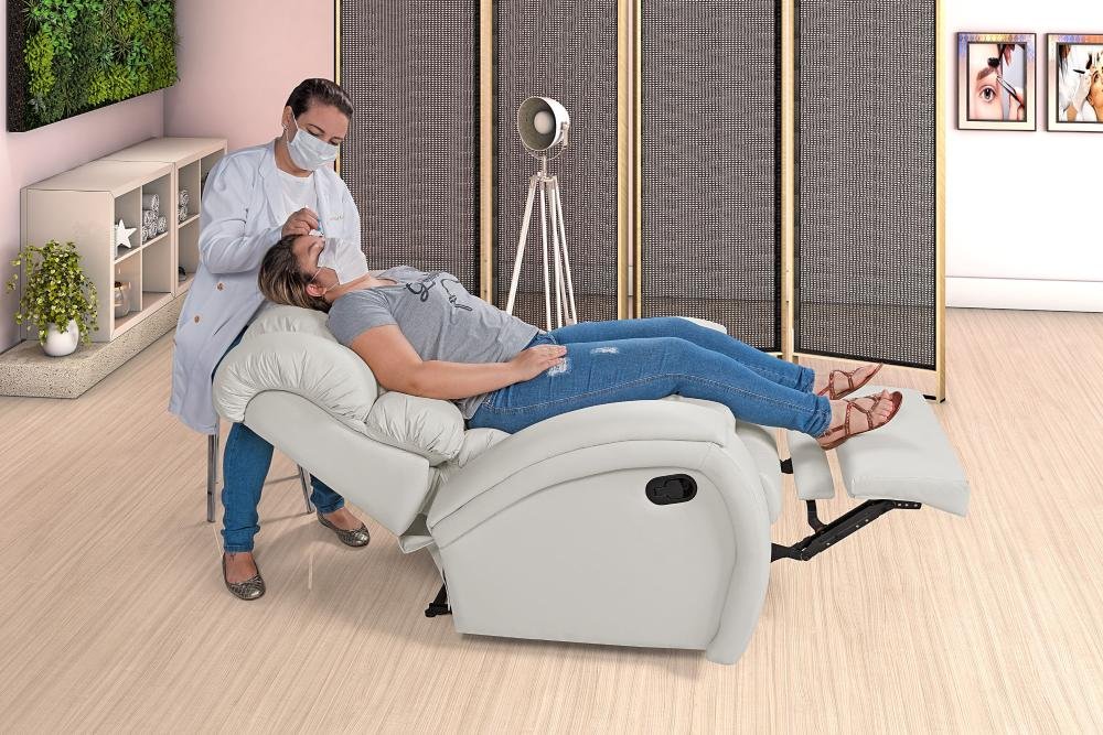 Poltrona Cadeira Imperial Zero Wall Reclinável Corano com Massageador Gelo Império - 2