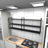 Prateleira Industrial para Cozinha - Aço Preto - 180x30x68cm - Modelo Ind32 - 1
