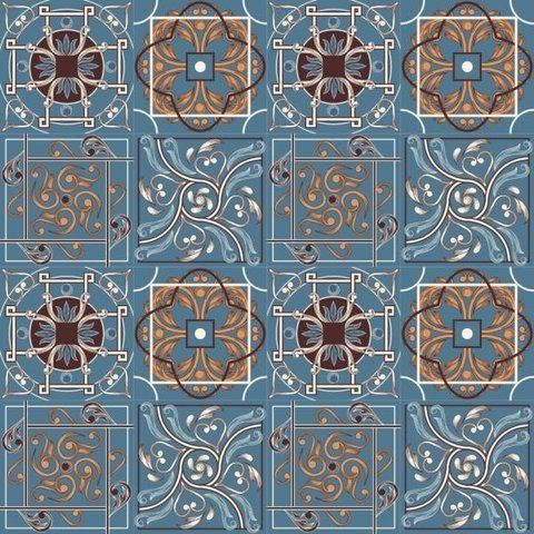 Kit com 2 Adesivos Azulejo Português - 4 Desenhos - Modelo a