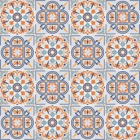 Kit com 2 Adesivos Azulejo Português - 2 Desenhos - Modelo G