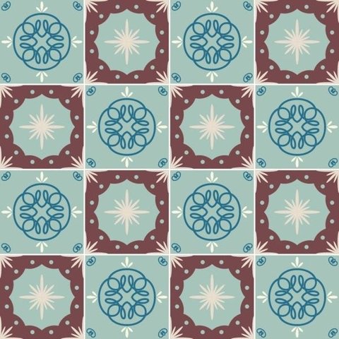 Kit com 2 Adesivos Azulejo Português - 2 Desenhos - Modelo J