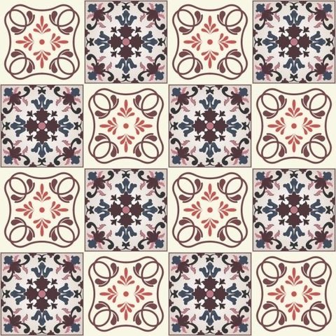 Kit com 2 Adesivos Azulejo Português - 2 Desenhos - Modelo K