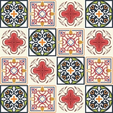 Kit com 2 Adesivos Azulejo Português - 3 Desenhos - Modelo a