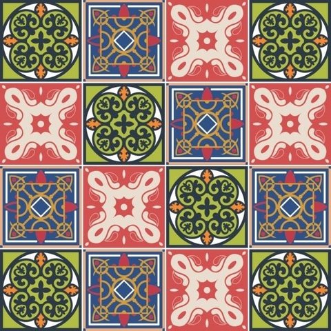 Kit com 2 Adesivos Azulejo Português - 3 Desenhos - Modelo B