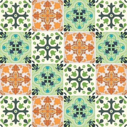 Kit com 2 Adesivos Azulejo Português - 3 Desenhos - Modelo D