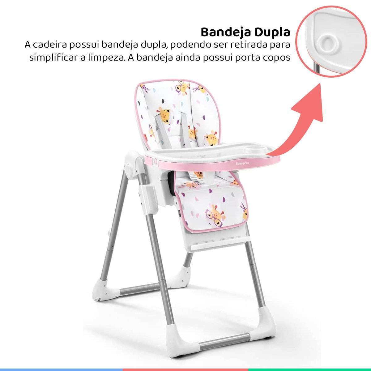 Cadeira Alimentação Refeição Infantil Bebê Até 15kg Ajustavel Reclinavel Multi Chair Ficher Price Fi - 6