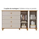 Ver imagem 5 de Dormitório Infantil Alfajor Guarda Roupa, Cômoda 1 Porta e Berço Off White/nature com Colchão