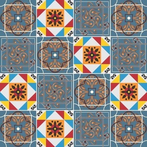 Kit com 2 Adesivos Azulejo Português - 3 Desenhos - Modelo H