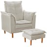 Poltrona Decorativa Sala de Estar Quarto Leitura Ibiza Suede Cor:bege - 1