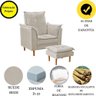 Poltrona Decorativa Sala de Estar Quarto Leitura Ibiza Suede Cor:bege - 6