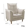 Poltrona Decorativa Sala de Estar Quarto Leitura Ibiza Suede Cor:bege - 3