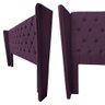 Cabeceira para Cama Box Casal Suiça 1,40 Estofada Veludo Roxo - 4