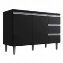 Ver imagem 1 de Balcao para Pia 2 Portas 3 Gavetas 120 cm Juliana AJL:Preto