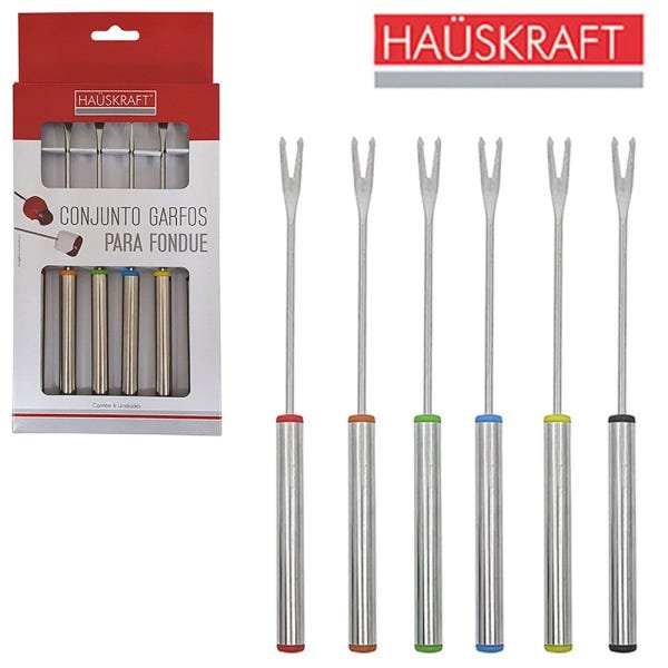 Kit com 6 Garfos para Fondue de Inox Hauskraft - 18cm