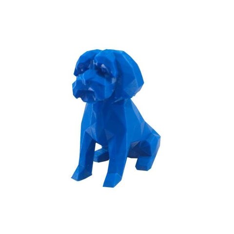 Maltês Geométrico Decoração 3d Low Poly:azul