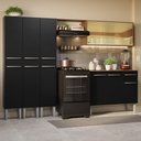 Ver imagem 1 de Armário de Cozinha Completa 261cm Rustic/Preto Emilly Madesa 05