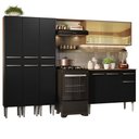 Ver imagem 3 de Armário de Cozinha Completa 261cm Rustic/Preto Emilly Madesa 05