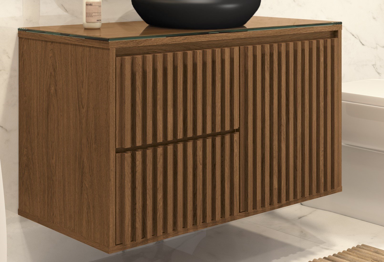 Ver imagem 1 de Gabinete Suspenso Para Banheiro 80 Padrão Luxo 100% MDF