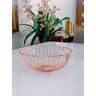 Cesto redondo multiuso organizador aramado de metal rose - 2