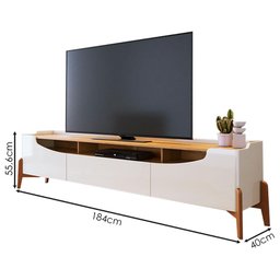 Rack Bancada para Sala Ambiente Studio 1.8 Off White Nature - Imcal - 2