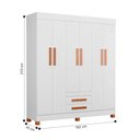 Ver imagem 3 de Guarda Roupa Casal 6 Portas Barcelona Branco