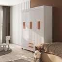 Ver imagem 4 de Guarda Roupa Casal 6 Portas Barcelona Branco