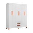 Ver imagem 1 de Guarda Roupa Casal 6 Portas Barcelona Branco