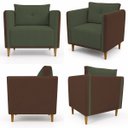 Ver imagem 6 de Poltrona Decorativa Aviv para Sala Escritório Recepção Luxo Linho Premium Easy Clean Corino Premium