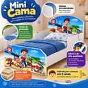 Ver imagem 2 de Mini Cama Infantil Adesivada 1,50m Patrulha Canina Fofa Proteção Lateral